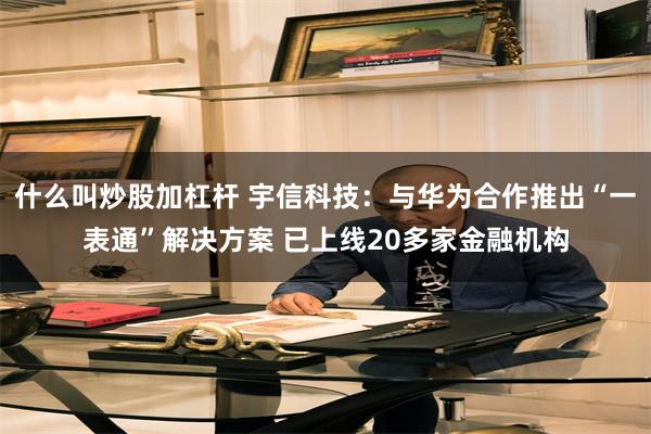 什么叫炒股加杠杆 宇信科技：与华为合作推出“一表通”解决方案 已上线20多家金融机构