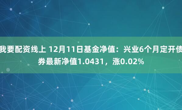 我要配资线上 12月11日基金净值：兴业6个月定开债券最新净值1.0431，涨0.02%