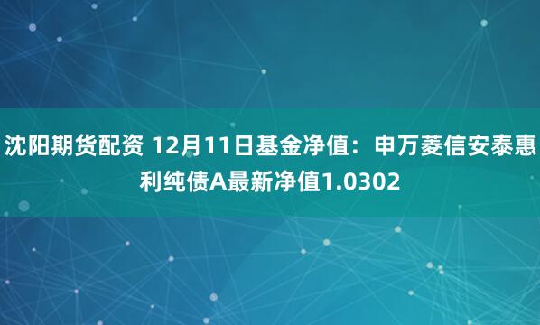 沈阳期货配资 12月11日基金净值：申万菱信安泰惠利纯债A最新净值1.0302