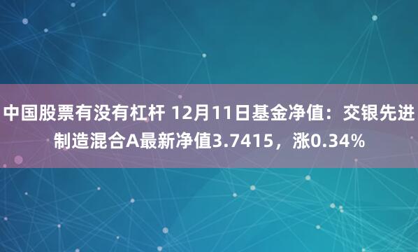 中国股票有没有杠杆 12月11日基金净值：交银先进制造混合A最新净值3.7415，涨0.34%