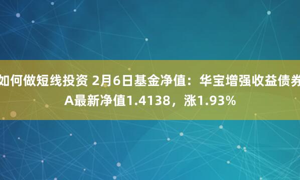 如何做短线投资 2月6日基金净值：华宝增强收益债券A最新净值1.4138，涨1.93%