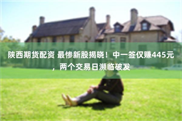 陕西期货配资 最惨新股揭晓！中一签仅赚445元，两个交易日濒临破发
